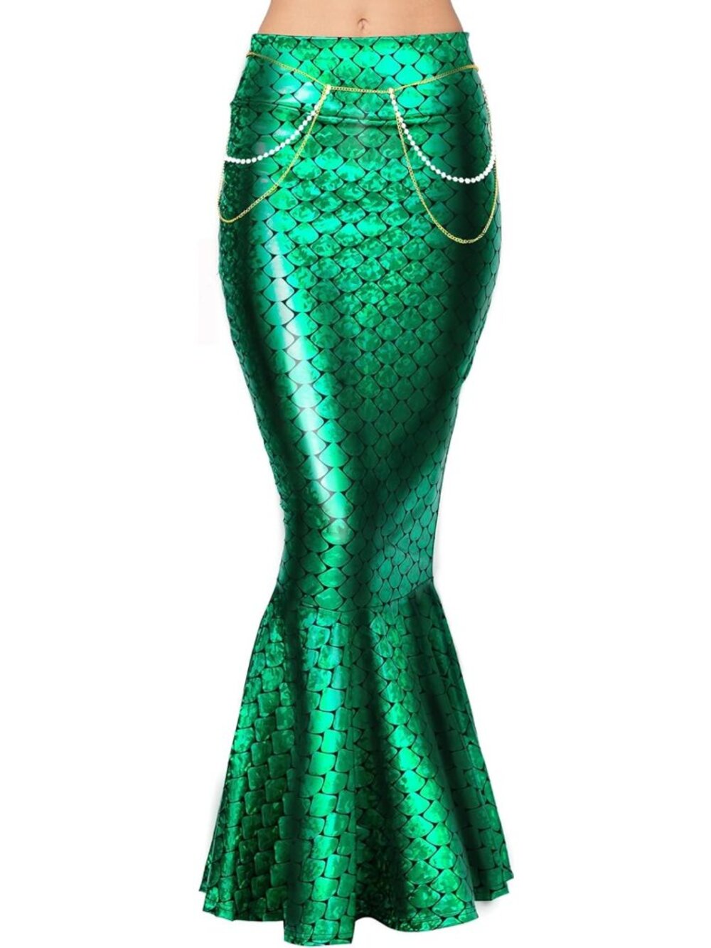 Shiny Metallic Hologram Mermaid Skirt Costume for Halloween & Party Events